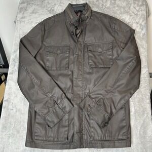 Merona Men's Brown Spring Winter Jacket With Full Zip and 5 Buttons Size Large L
